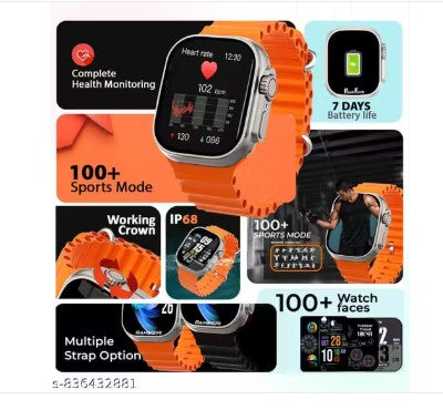 T800 Ultra Smartwatch – 1.96" BT Calling | Health Screening | Music Control | 2026 New Launch 🔥
