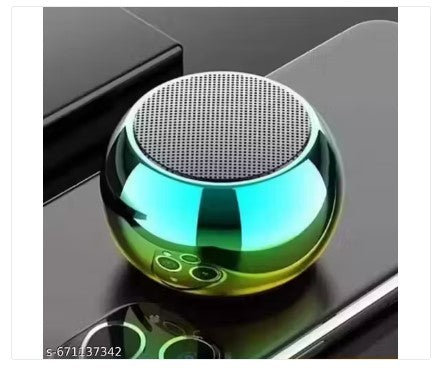 Mini Portable Wireless Bluetooth Speaker with LED Light – Metallic Finish