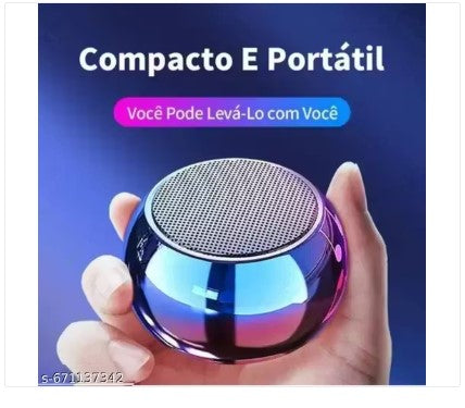 Mini Portable Wireless Bluetooth Speaker with LED Light – Metallic Finish