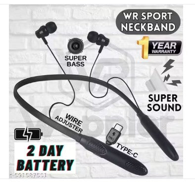 BT Sports Bluetooth Wireless Neckband Earphones with Mic – High Bass, 15H Playtime